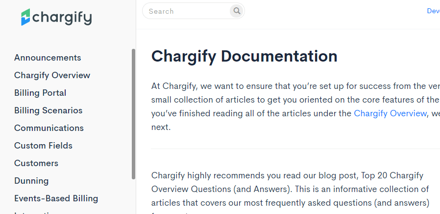 chargify documentation