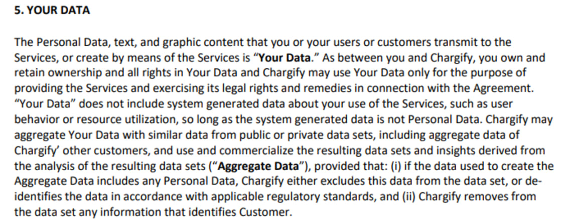 chargify service terms