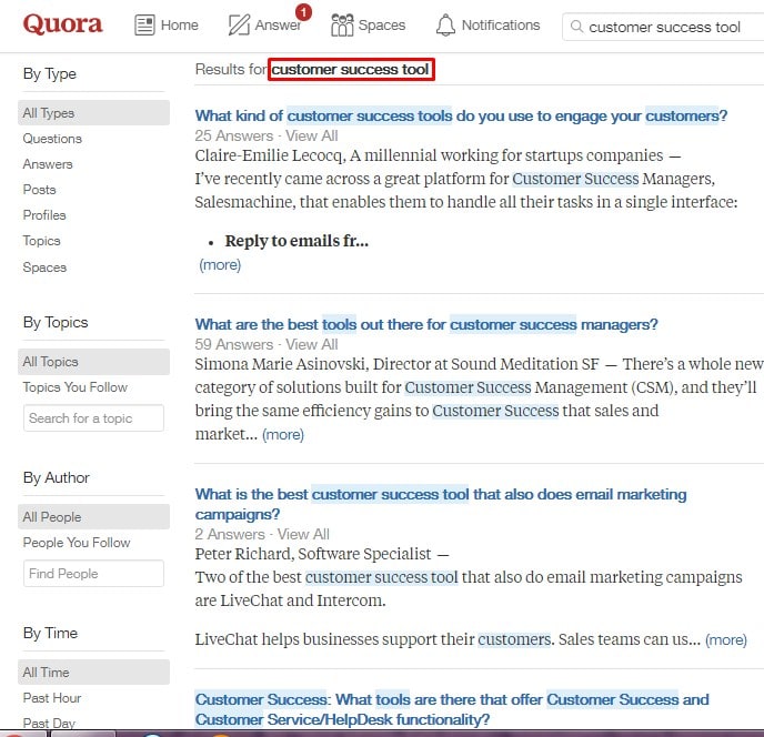 quora customer success tool