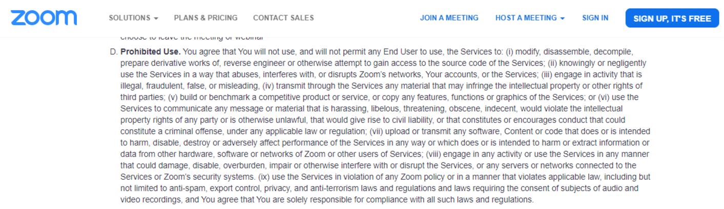 zoom agreement 2